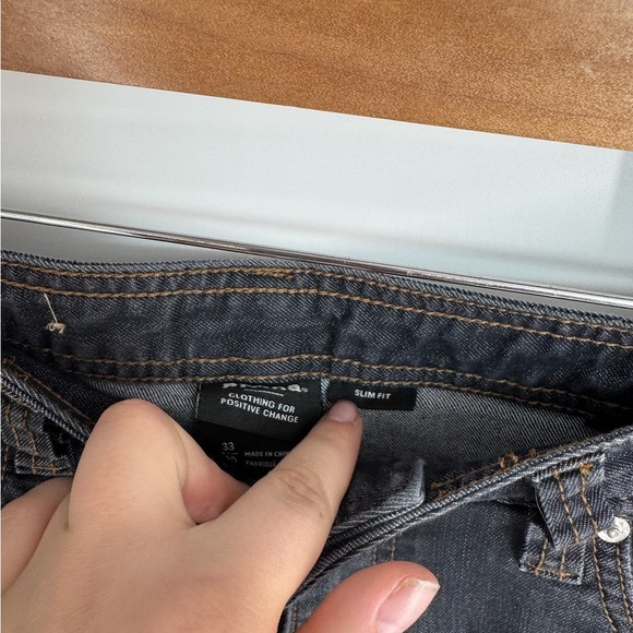 Prana Slim Fit High Rise Zip Up Dark Wash Denim Jeans - Picture 4 of 5